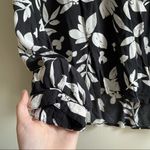 A New Day 2/$15 L- Black and White Floral Women’s 3/4 Sleeve Lightweight Shirt Photo 2