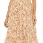 Mac Duggal NWT Ruffle Tiered Short Sleeve A Line Dress Beige 2 Photo 1