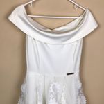 Bronx and Banco Women’s White Off the Shoulder Floral Embroidered A-Line Dress Photo 1