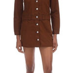 Ganni  Caramel Cafe Mixed Denim‎ Mini Dress Photo 0