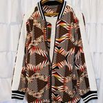 Geometric Bomber Jacket sz XL NWOT Brown Photo 0