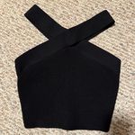 Aritzia  Sculpt Knit Criss Cross Cropped Black Tank- Size Small Photo 7