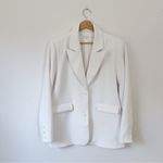 Good American  Luxe Suiting Boyfriend Blazer Ivory White Photo 2