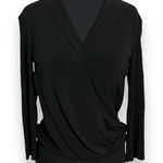 MM.LaFleur EUC M.M. Lafleur Elegant Black Wrap Top Long Sleeve Draped Blouse Womens XS Photo 0