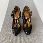 Vintage Merona Collection Black Patent Suede High Heels Pumps Sz 7 Photo 2