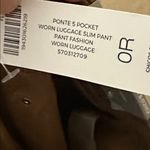 Chico's  Faux Suede Worn Luggage 5 Pocket Ponte‎ Slim Pants NWT Size 4 R Photo 7