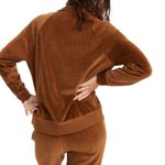 Madewell Velour Half Zip Sweatshirt Sz M Brown Loungewear Everyday Outdoor EUC Photo 2