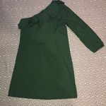 J.Crew New One Shoulder Poplin Cotton Dress Green Mini Asymmetrical Ruffle Sz 6 Photo 7