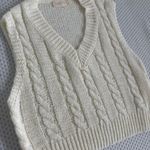 Altar'd State Altar’d State cable knit v neck cropped sweater vest in white size medium Photo 2