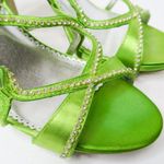 Vintage Y2K Michelangelo Lime Green Rhinestone Heels Size 8.5 Photo 7