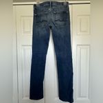 7 For All Mankind  Dark Wash Distressed‎ Lexie Straight Leg Jeans Size 27P EUC Photo 1