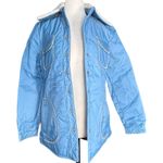 Vintage White Stag Blue Puffer Coat Sherpa Collar Winter Jacket Rustic Ski Lodge Size 6 Photo 2