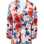 Boohoo  Womens Multicolor Floral Wrap Tie Long Sleeve Mini Skater A-line Dress 14 Photo 0