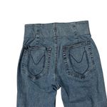 Show Me Your Mumu  Blue Austin Pull On Flare Raw
Fray Hem Jeans Agua Fria, Sz M Photo 10