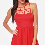 Lulus LULU’S CAN’T CAGE ME RED DRESS Photo 1