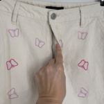 Forever 21  Butterfly‎ Print Corduroy Cargo Pants Cream Large Streetwear Coquette Photo 4