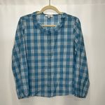 Madewell Ruffle Neck Top in Cowell Plaid Photo 1