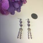 Handmade Purple & Lavender & Silver pierced Dangling Dainty Earrings Photo 6