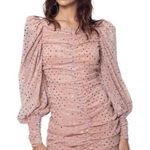 For Love & Lemons  Champagne Pink La Villette Long Sleeve Mini Dress Size S Photo 0