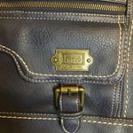 boc Navy Blue Leather Satchel Handbag EUC (some flaws); Photo 5