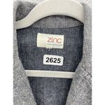 Zinc  Women's Blazer Knit Micro Chevron Gray Medium Knit Linen Blend Long Sleeve Photo 13