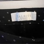 Talbots Black Skinny Dress Pants Metallic Silver Floral Printed Size 22W NEW Photo 3