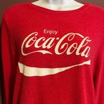 Coca-Cola Red Fuzzed Sweatshirt Size Small Photo 1