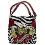 NEW Unbranded Faux Leather Zebra Print and Red Big Patch Medium Hand Bag Photo 1