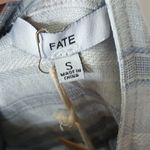 FATE. NWOT light blue striped open front drape cardigan size small Photo 9
