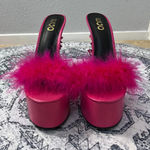 EGO  Hot Pink Chunky Platform Heels - Size 8 Photo 2