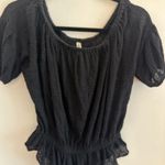 Free People Gauze Black Off the Shoulder Peplum Top Photo 2