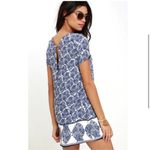 Lulus ‎ Taj Mahal Tour Blue Paisley Open Back Shift Dress SMALL Photo 4