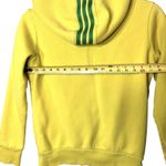 Adidas  Hoodie Womens Medium Yellow Full Zip 3-Stripes Thumbholes Sweatshirt Photo 3