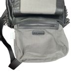 Steve Madden Gray Woven Faux Leather Crossbody Saddle Bag Purse Photo 11