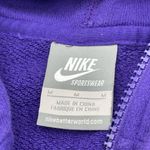 Nike  Sportswear Hoodie Womens Medium Purple Swoosh Full Zip Hooded Sweatshirt Photo 5