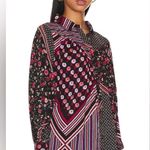 Free People  Shirt Womens Sz S Blouse Black Floral Stripe‎ Mixed Print Boho  NWT Photo 5