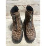 Gianni Bini  All-Star Leopard Print Suede Zip Lug Sole Platform Booties Size 10 Photo 1