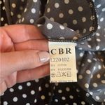 CBR Polka Dot Dress Long Sleeve Silky Cotton Blend Size Small Black Photo 4