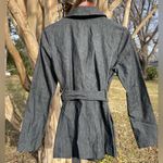 Sandro NWOT  Grey Trench Coat with Ruffled Collar Academia Gorpcore Shabby Chic Photo 3