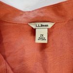 LL Bean Coral Orange Premium Washable Linen Long Sleeve Button Up Shirt Size 1X Orange Photo 8