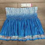 Lucky In Love 14" Paradise Smocked High Waist Blue Print Tennis Skirt Size Small Photo 0