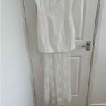 Boohoo  Bridal / Engagement Party Dress White Mini with Lace Skirt Photo 4