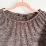 Daisy Fuentes  Brown Kangaroo Pocket Scoop Neck Pullover Sweater Lagenlook Small Photo 8