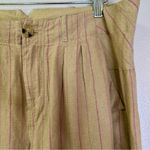 Free People NWT Linen Blend Pink Pinstripe Wide-Leg Trouser Style Pants Photo 3