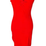 Red Knit Strapless Sweater Midi Dress Women’s Medium Bodycon Sexy Date Night Photo 0