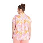 Terra & Sky ‎ Button Linen Blend Short Sleeve Shirt Womens 2X (20W-22W) Tropical Photo 10
