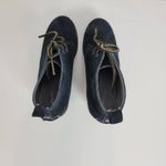 Sperry Womens Boots Size 6.5 Black Suede Round Toe Lace Up Wedge Heels Photo 1