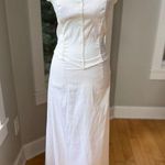 Vintage 90s White Beaded Satin Off The Shoulder Corset Top Wedding Dress Small Photo 0