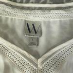 Worthington Long Sleeve Crochet Blouse sz Large White Corporate Chic Retro Boho Photo 1