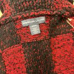 American Living  Buffalo plaid knit sleeveless vest cardigan toggle closure M Photo 3